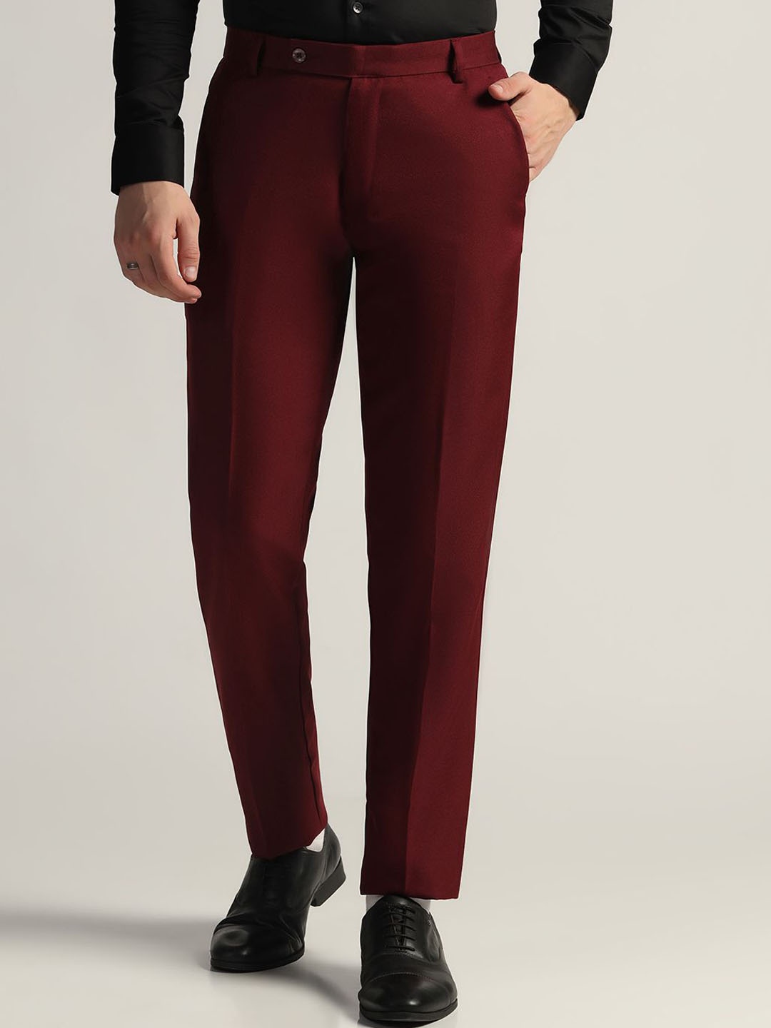 

TAHVO Men Tailored Trousers, Maroon