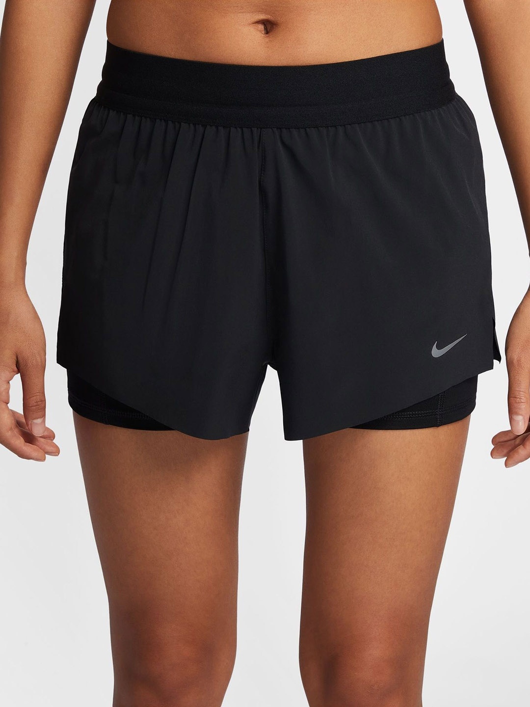 

Nike Swift Women's Dri-FIT Mid-Rise 2-In-1 Running Shorts, Black