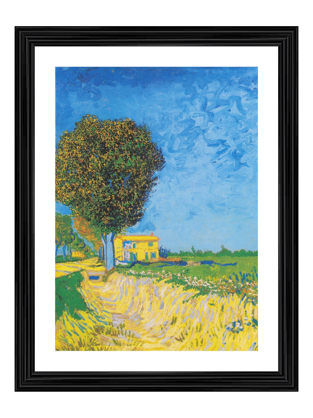 

Adventures India White & Blue Wooden Painting Wall Art