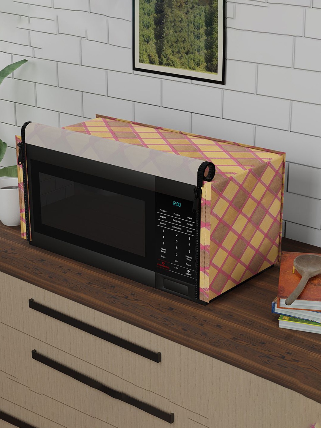 

Kuber Industries Maroon & Yellow Printed ApplianceCovers