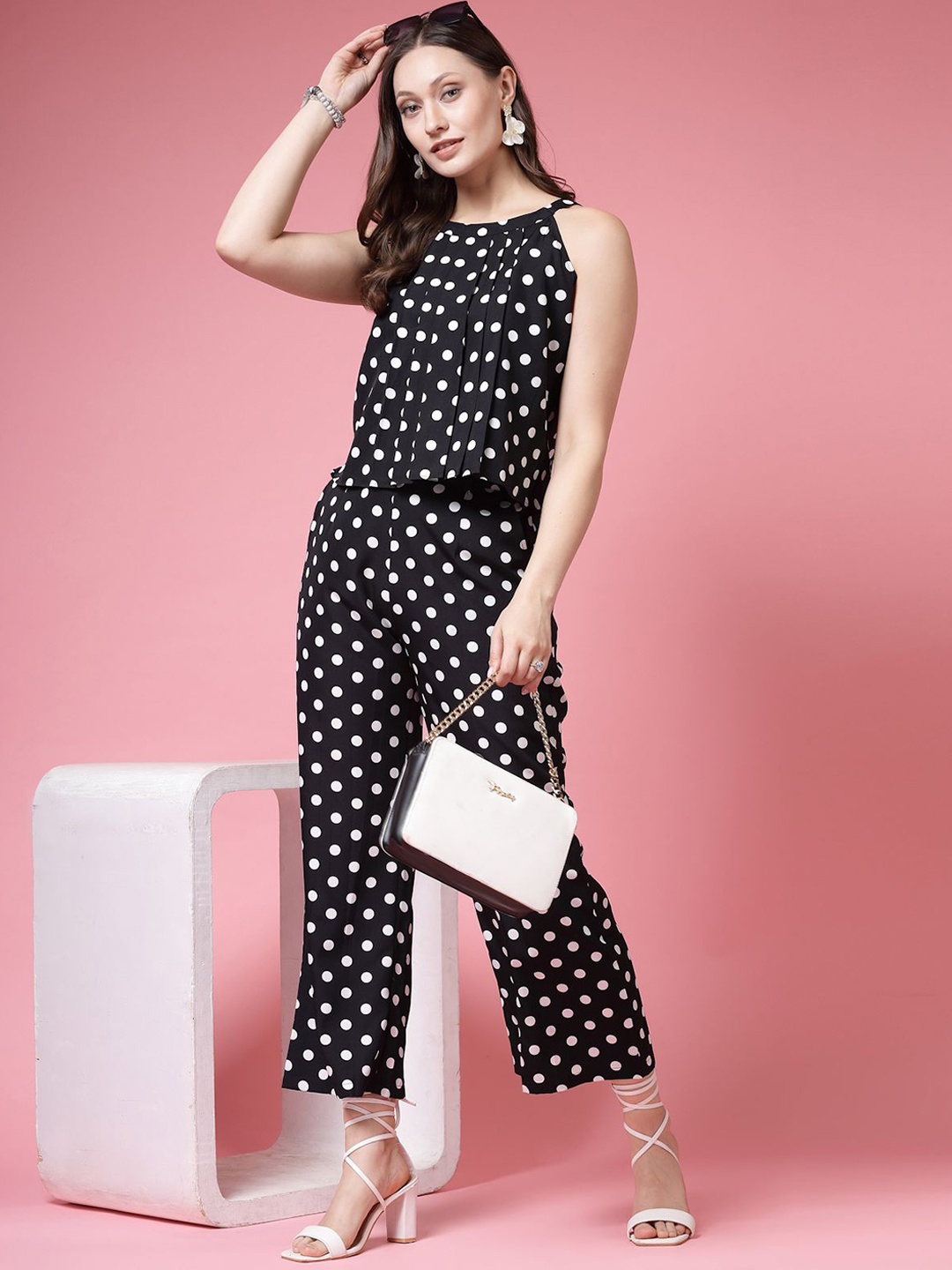 

BEING NAUGHTY Printed Top With Palazzo Co-Ords, Black