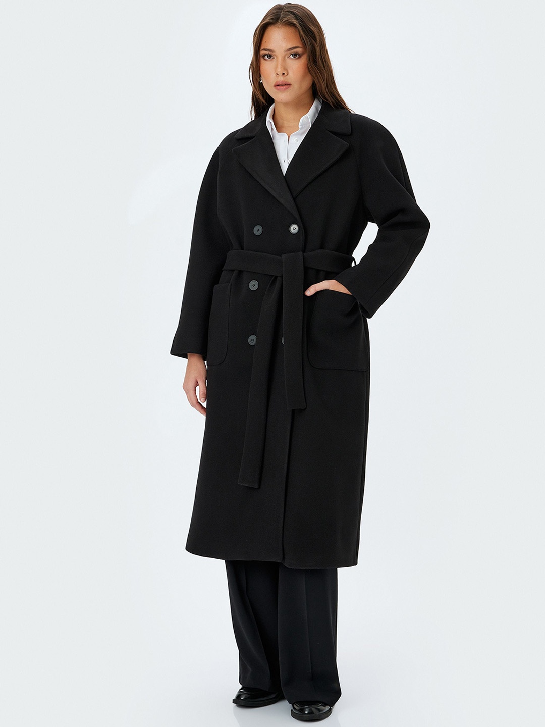 

Koton Women Double-Breasted Trench coat, Black