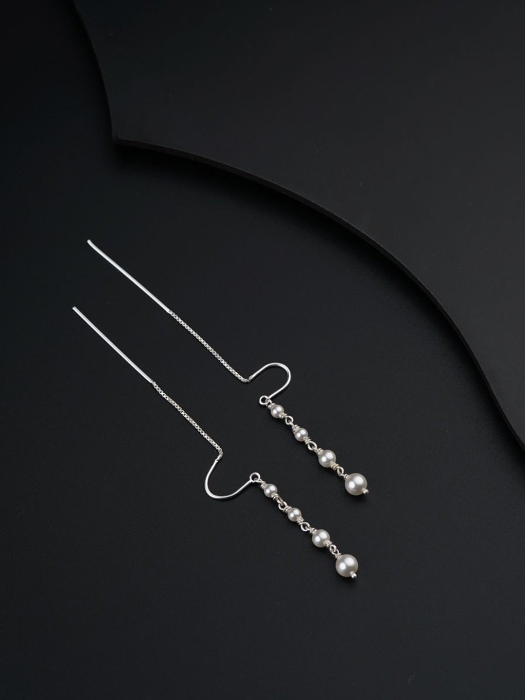 

House of Aadyaa Classic Drop Earrings, Silver