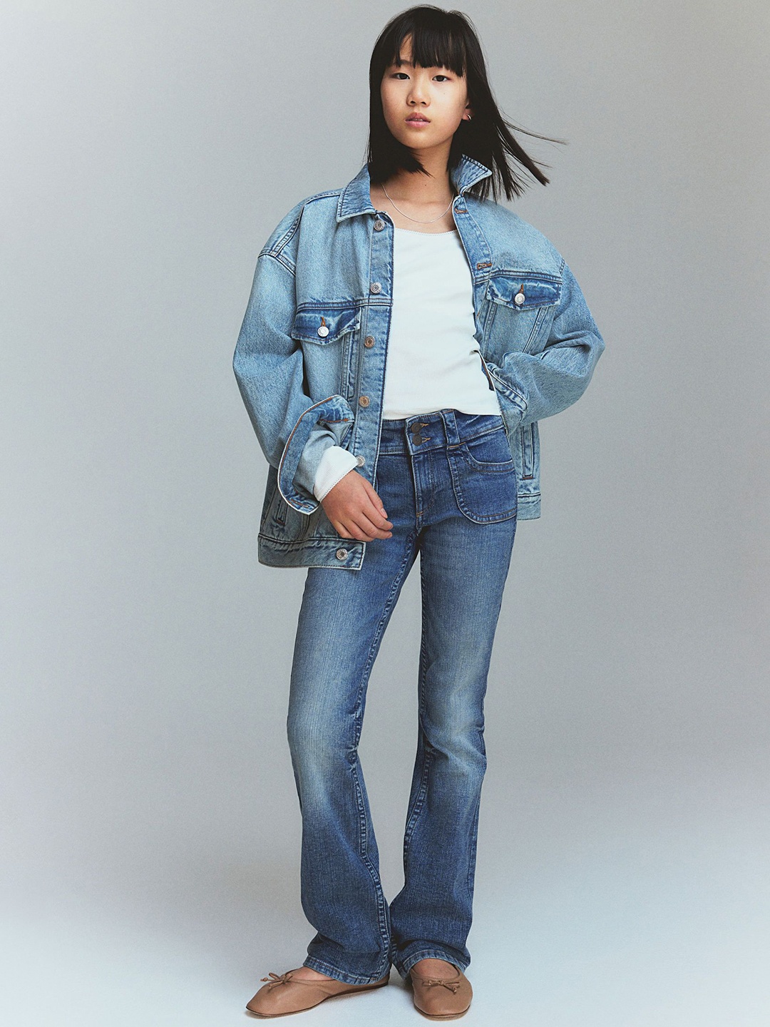 

H&M Bootcut Low Jeans, Blue