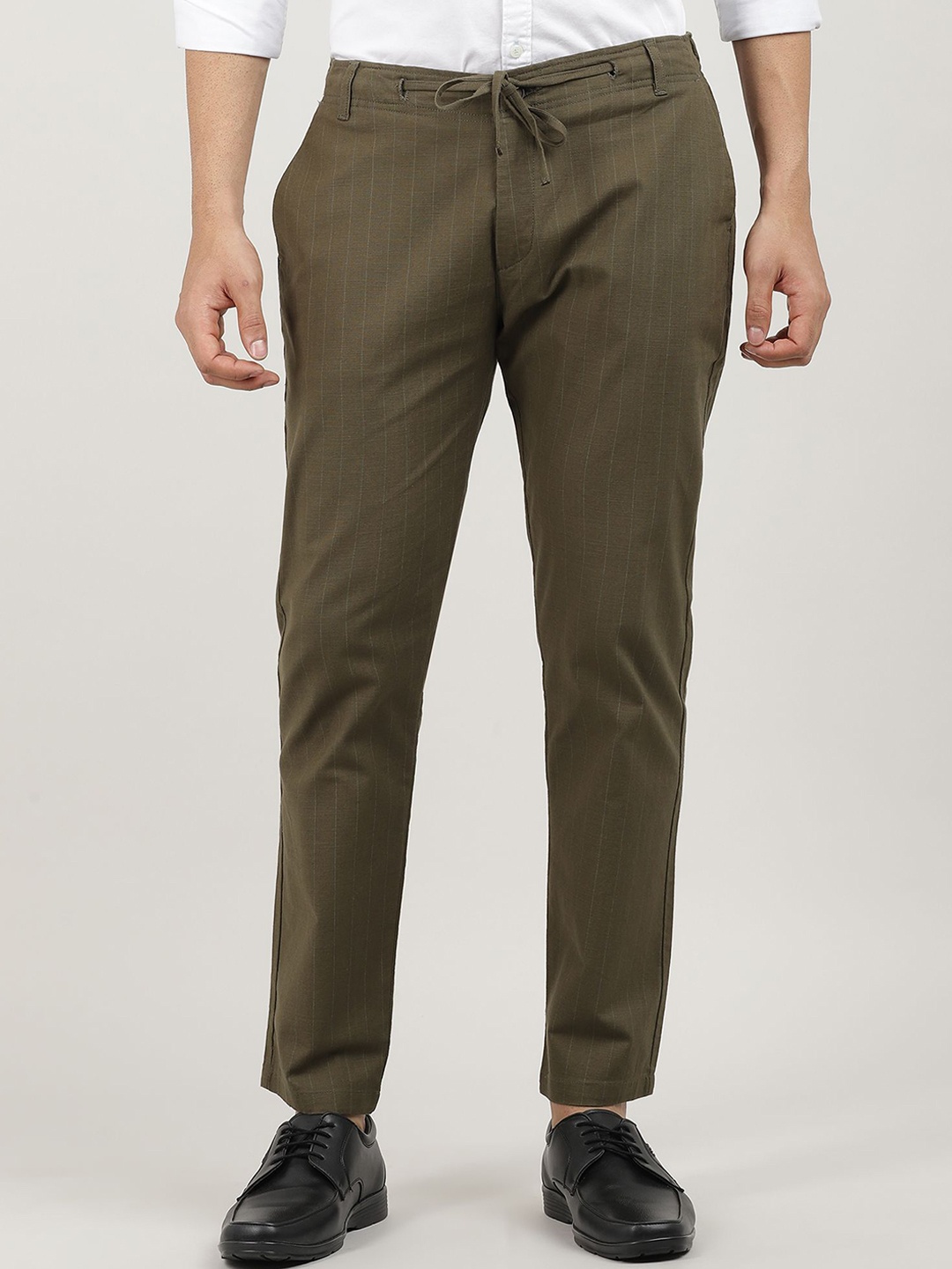 

DRAGON HILL Men Urban Slim Tapered Fit Chinos Trousers, Olive