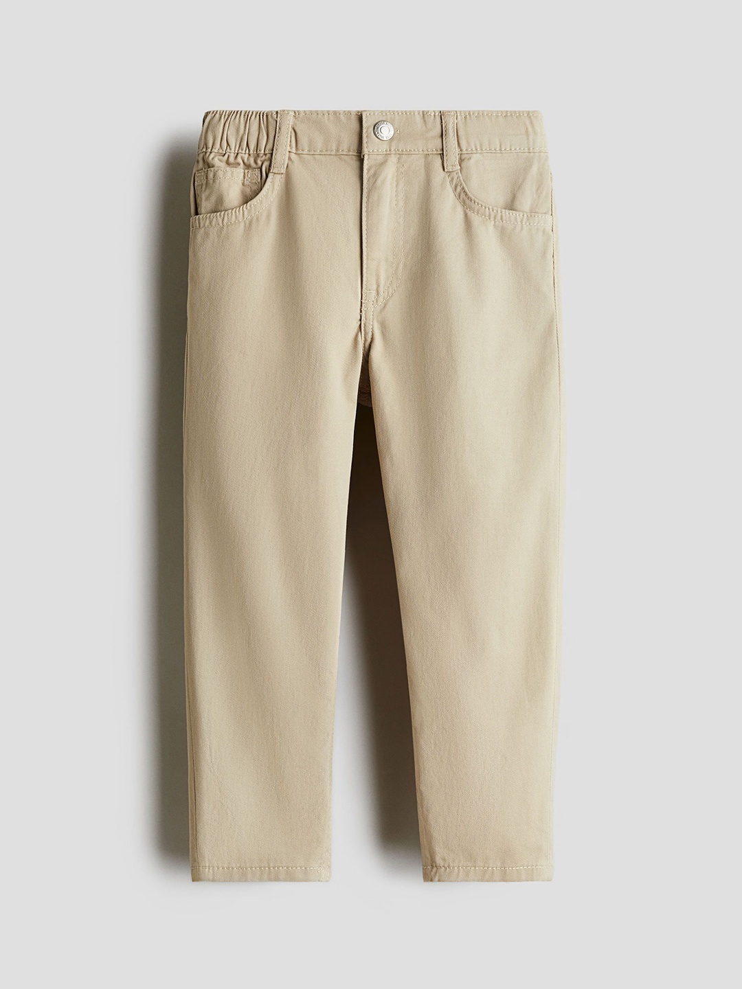 

H&M Boys Loose Fit Twill Trousers, Beige