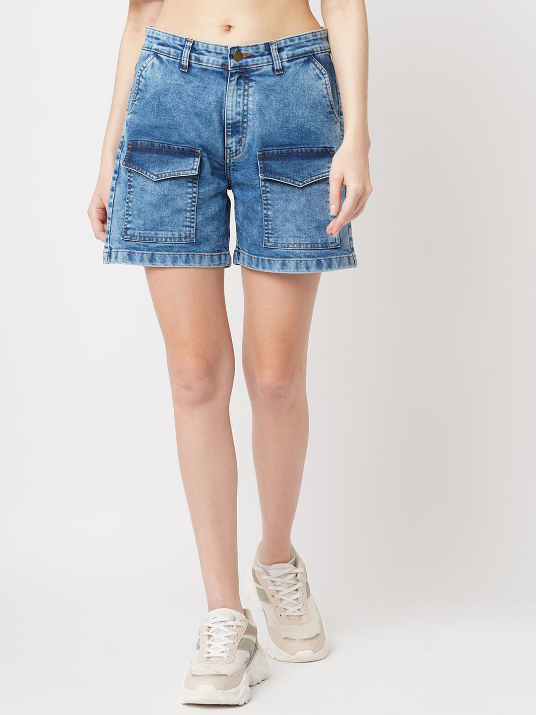

GUTI Women Outdoor Denim Shorts, Blue