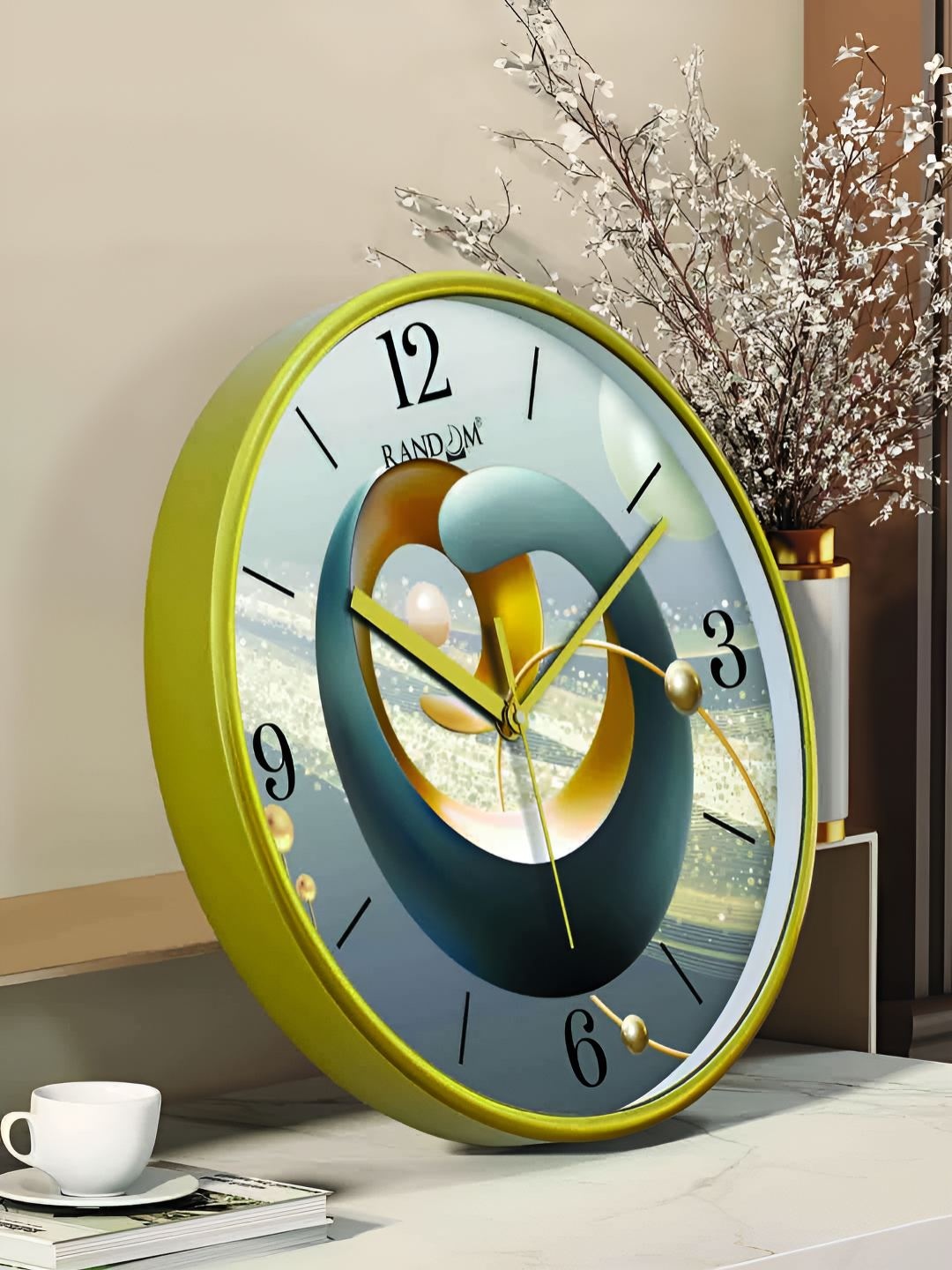 

RANDOM Printed Round Shaped Sweep Silent Movement Contemporary Wall Clock, Green