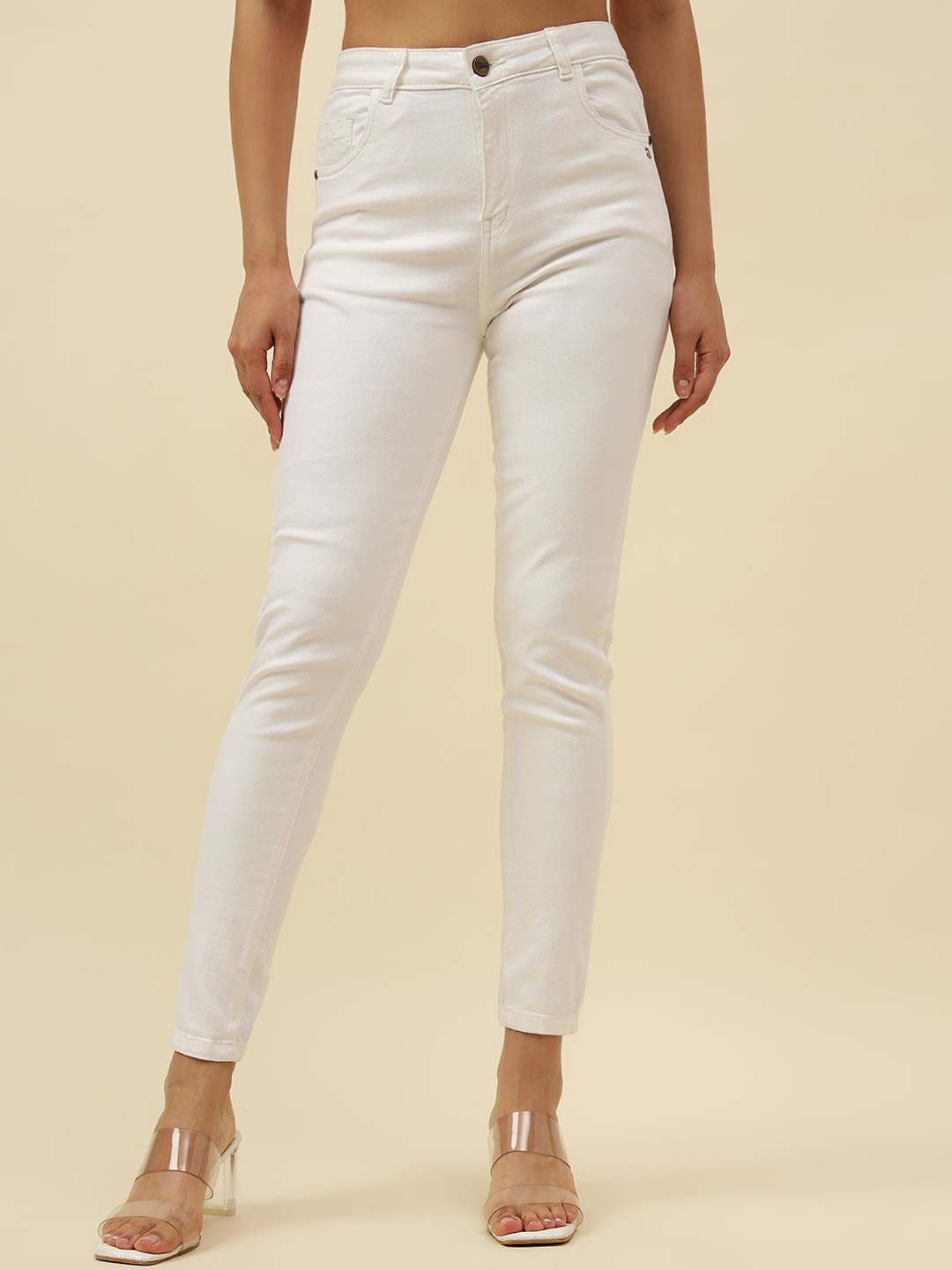 

Beatnik Women Lean Slim Fit High-Rise Stretchable Jeans, White