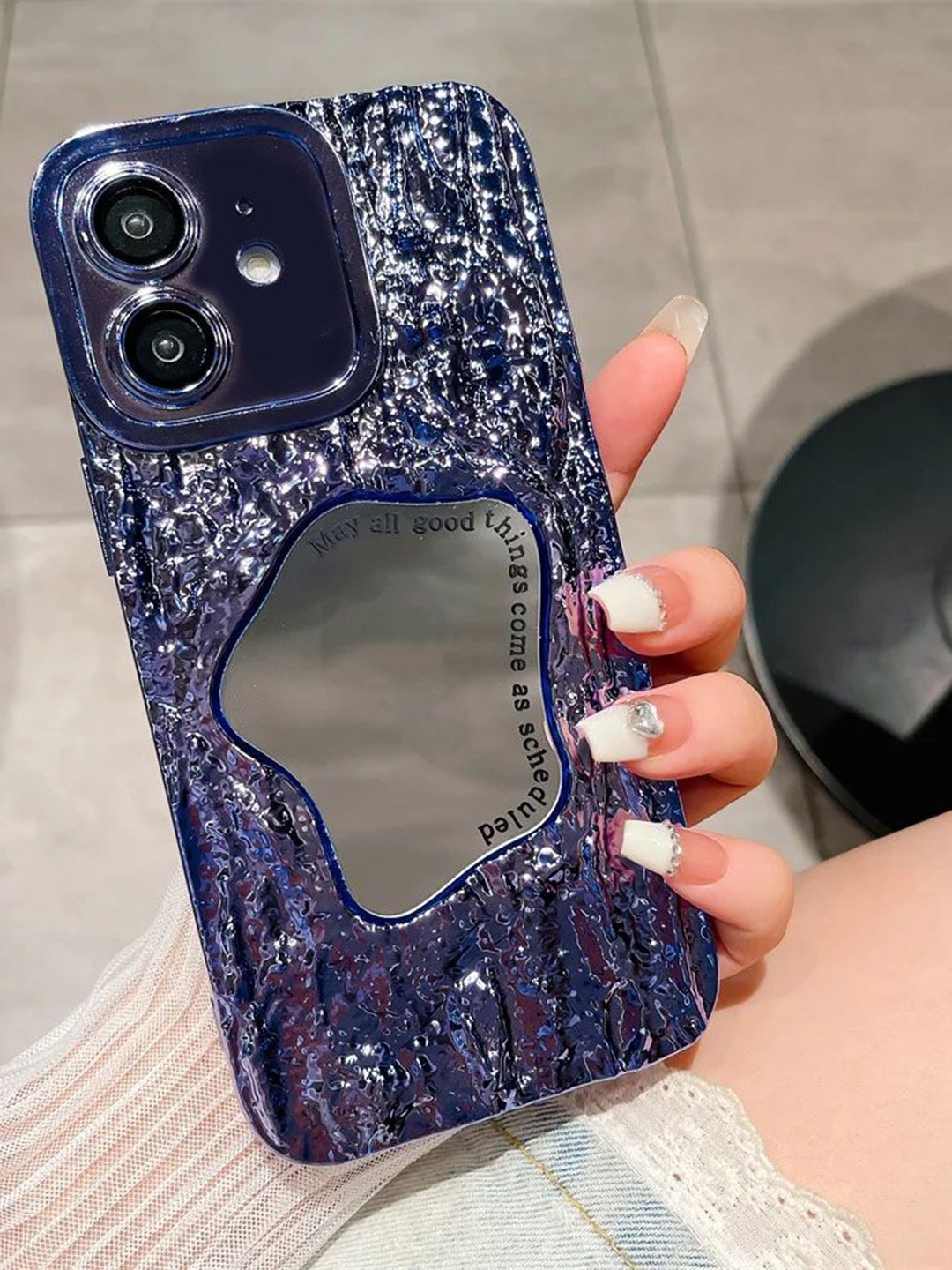 

Luxury Kase Geometric Printed iPhone 11 Back Case Mobile Accessories, Blue