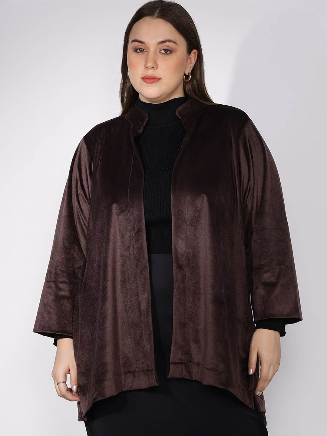 

LetsDressUp Women Suede Tailored Jacket, Coffee brown