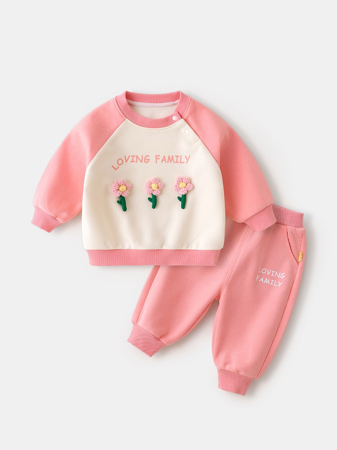 

LULU & SKY Boys Printed Sweatshirt & Joggers Night Suit, Pink