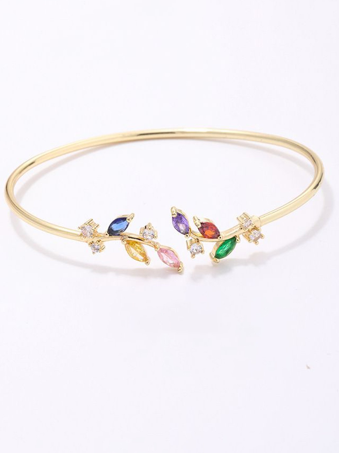 

Just Lil Things Stone Studded Bangle-Style Bracelet, Gold