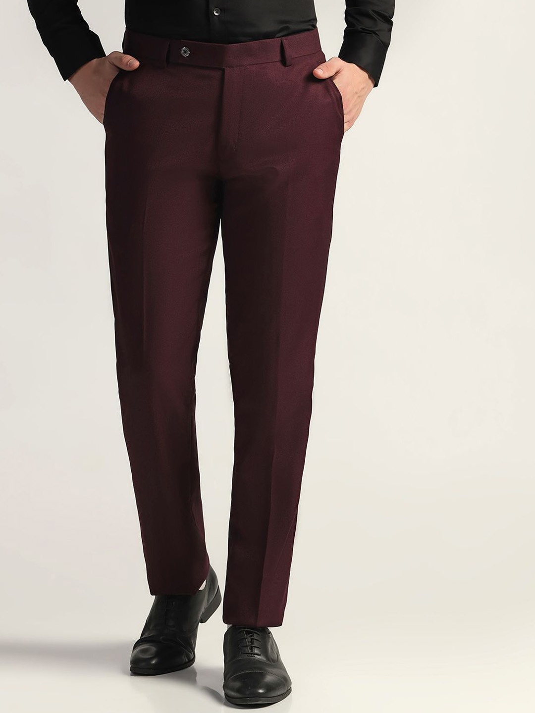 

TAHVO Men Tailored Trousers, Red