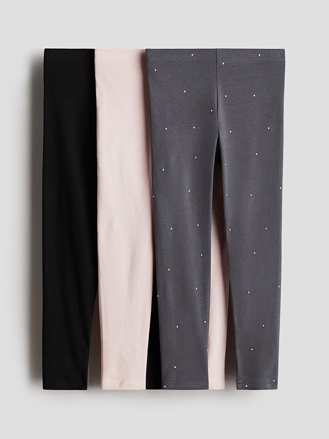 

H&M Girls 3-Pack Jersey Leggings, Pink