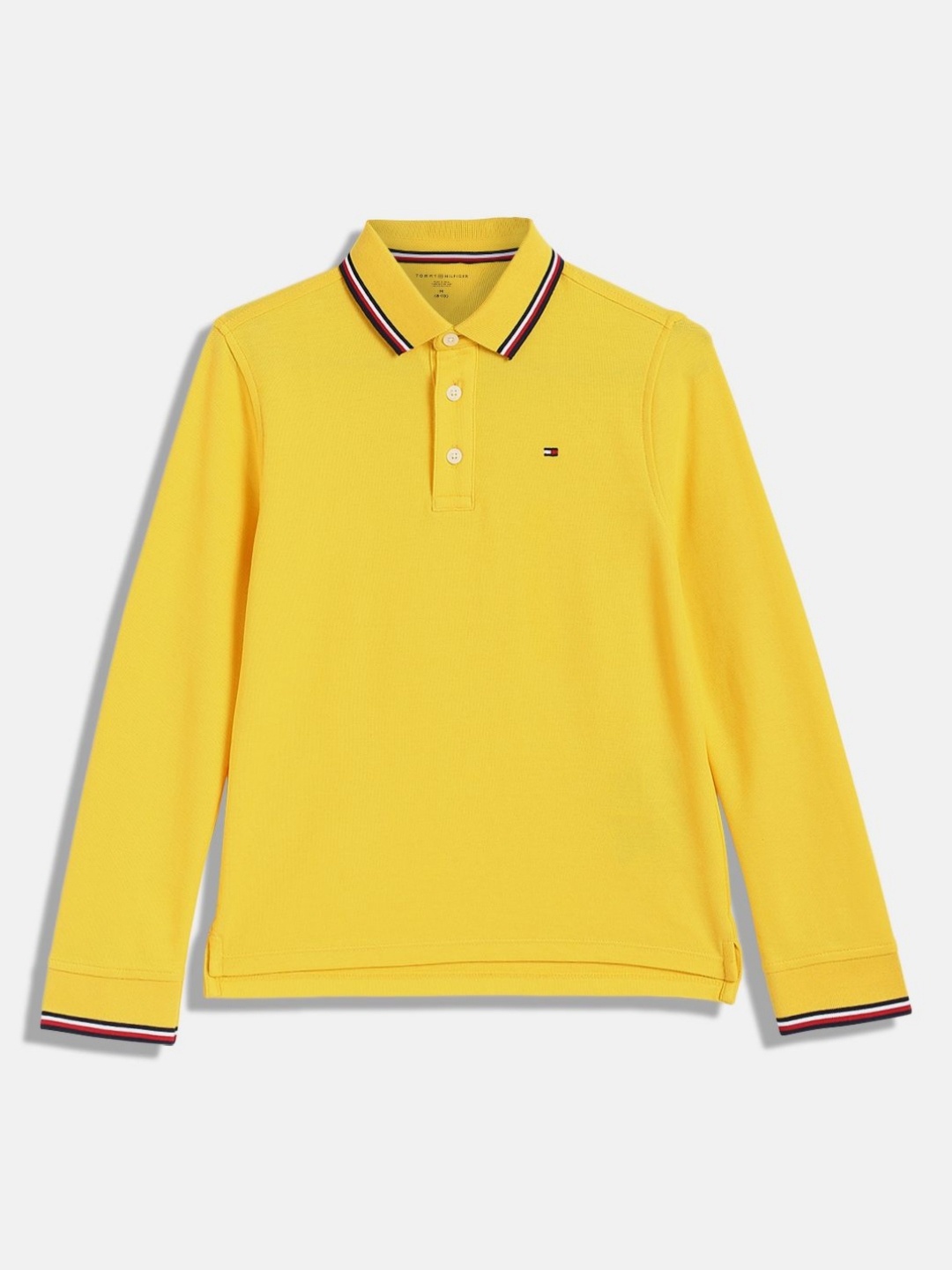 

Tommy Hilfiger Boys Solid Polo Collar Cotton T-shirt, Yellow