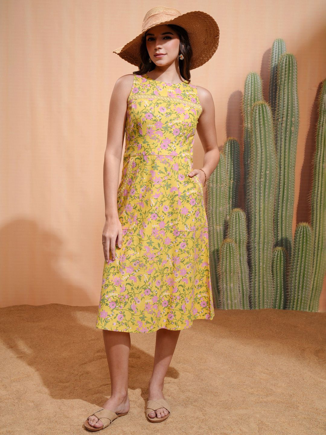 

Tokyo Talkies Floral Print A-Line Mini Dress, Yellow