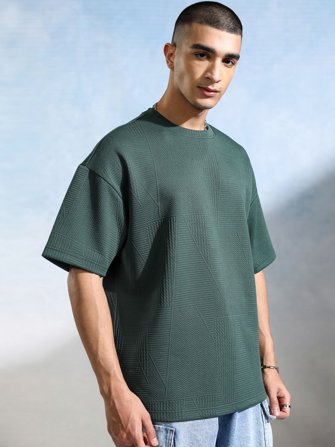 

HIGHLANDER Men Drop-Shoulder Sleeves T-shirt, Teal