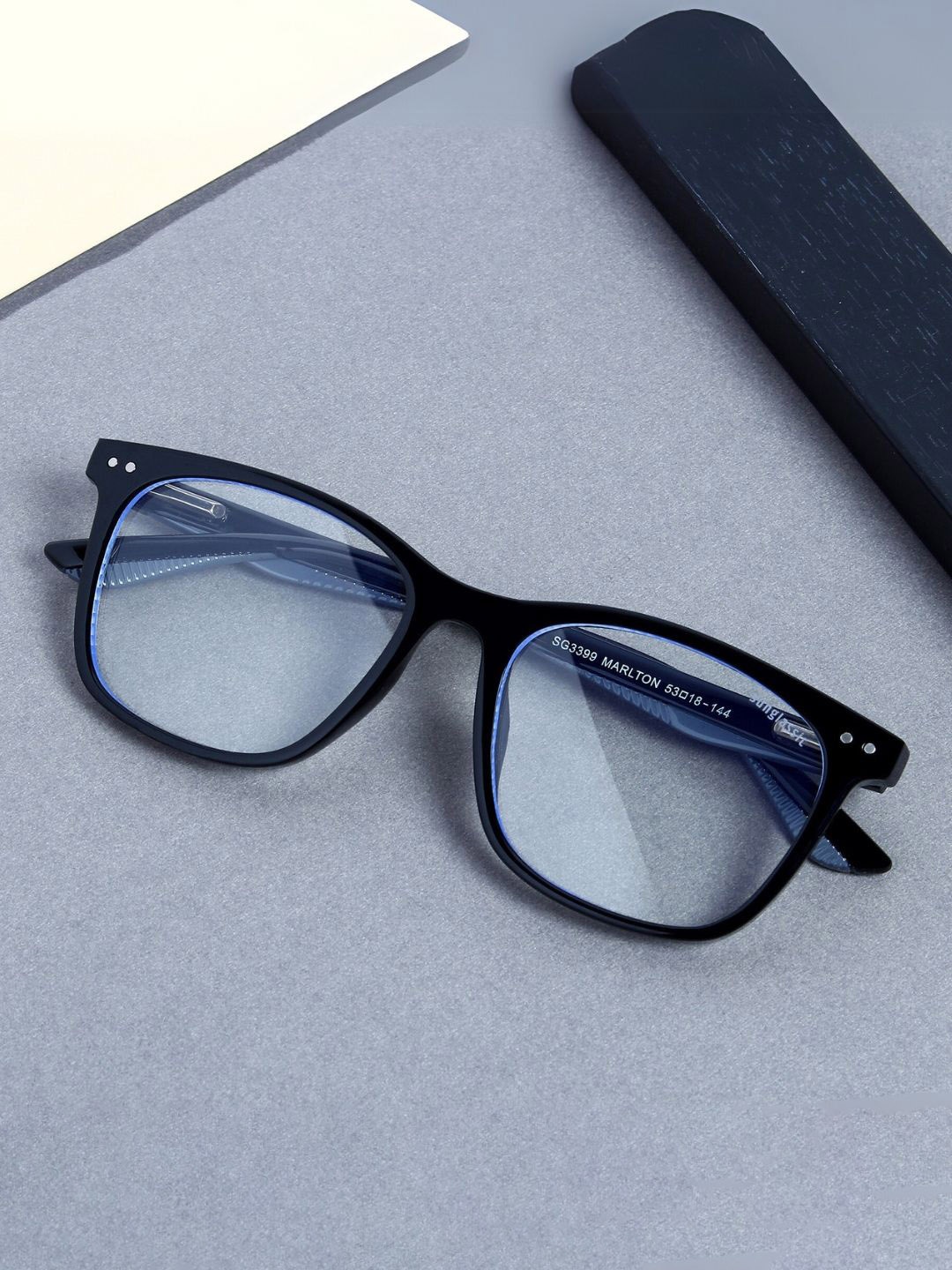 

SUNGLASSIC Unisex Square Sunglasses with UV Protected Lens, Transparent