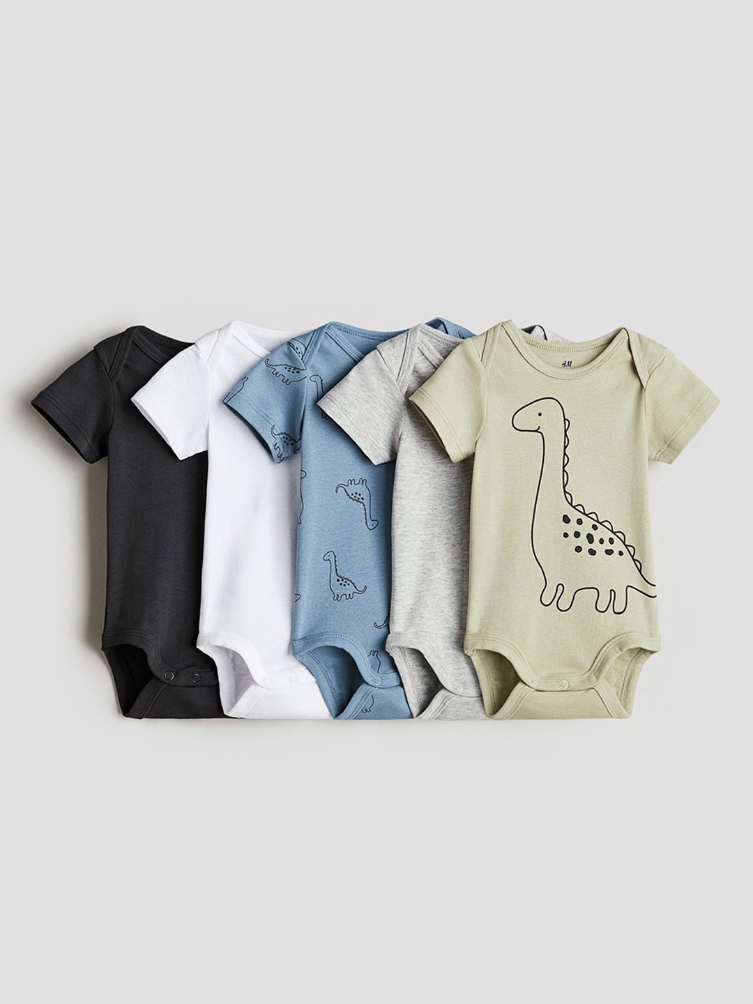 

H&M 5-Pack Cotton Bodysuits, Green