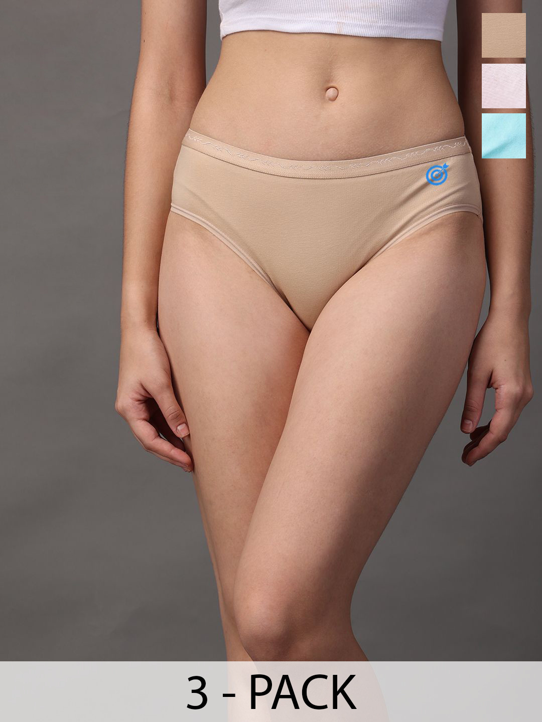 

Wearslim Women Pack Of 3 Seamless Soft & Comfortable Cotton Bikini Briefs, Beige