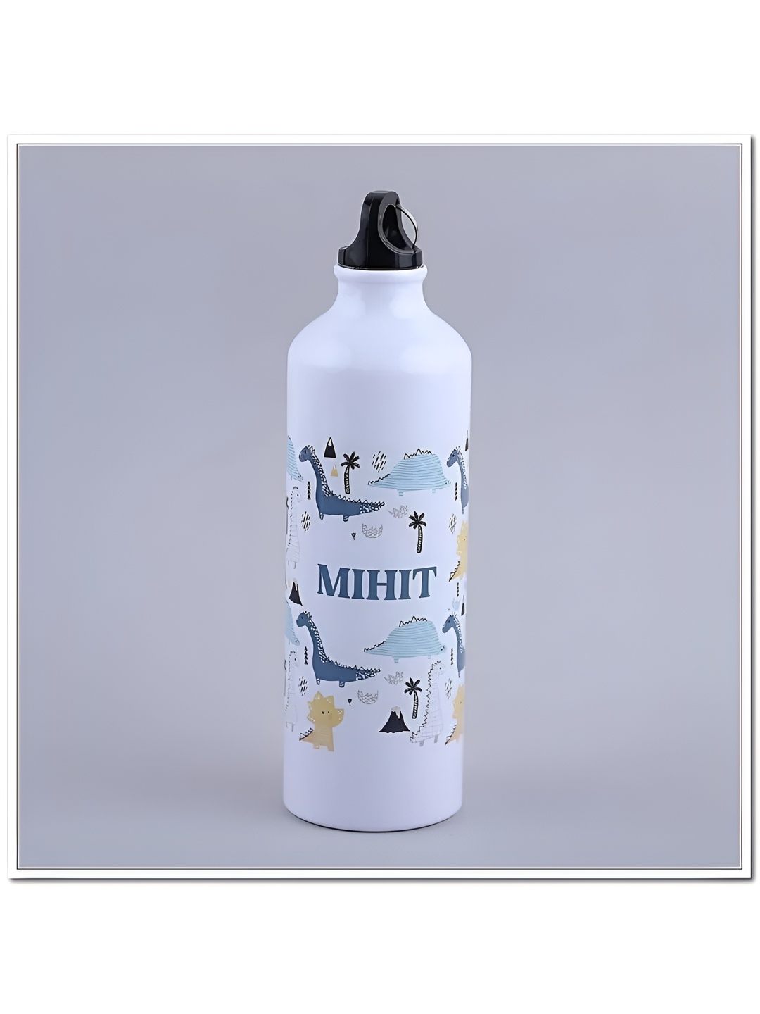 

fnp White & Blue Dinosaurs Printed Water Bottle 750ml