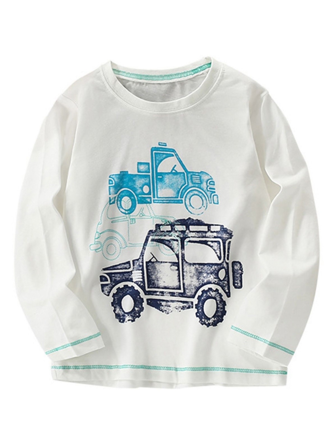 

LULU & SKY Boys Printed Applique T-shirt, White