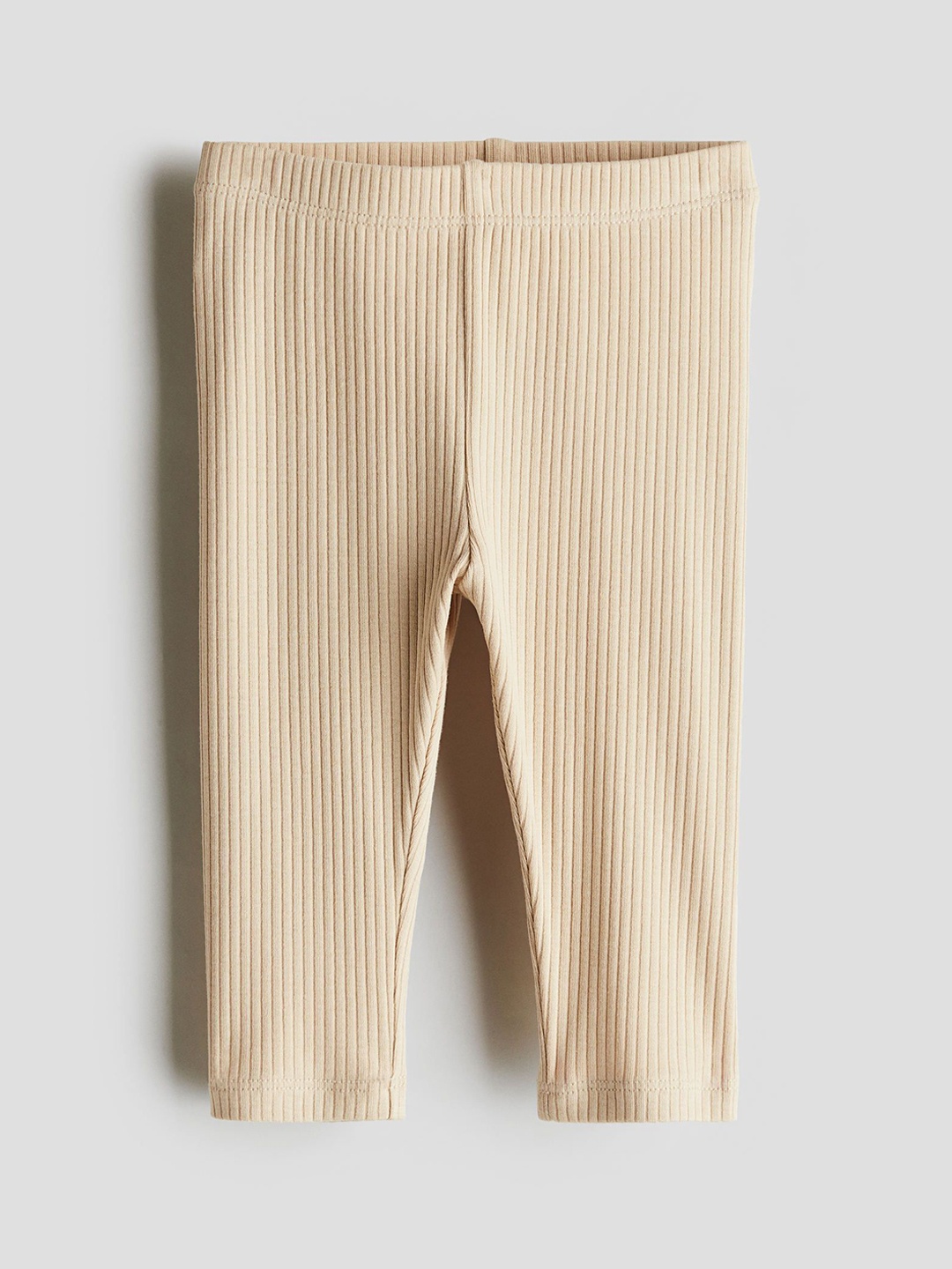 

H&M Ribbed Cotton Leggings, Beige