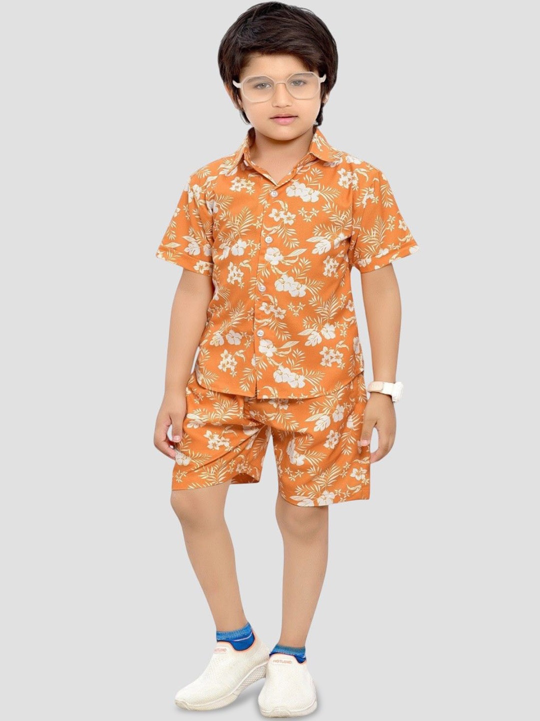 

BAESD Boys Printed Pure Cotton Clothing Set, Orange