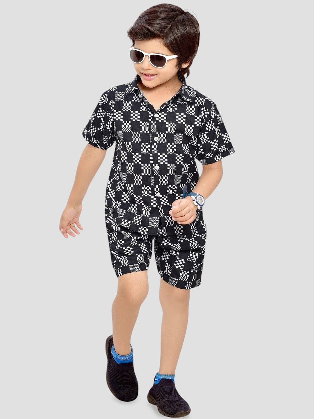 

BAESD Boys Printed Pure Cotton Clothing Set, Black