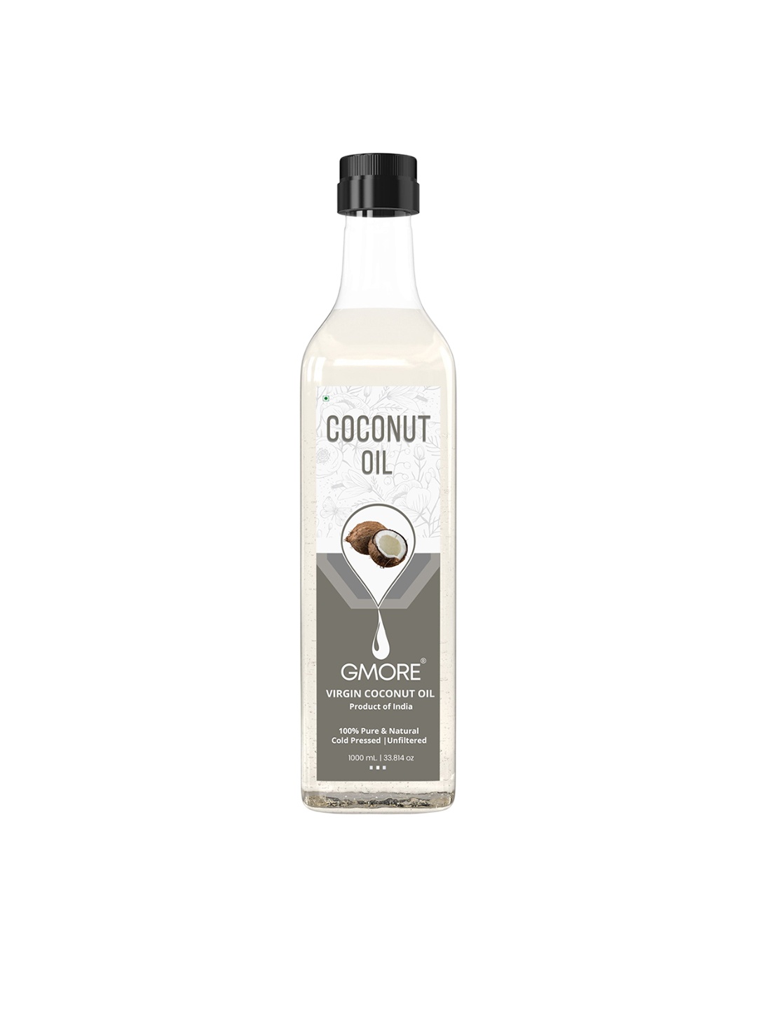 

GMORE Virgin Cold Pressed Coconut Oil For Baby Skin Hair & Massage- 1000 ml, Transparent