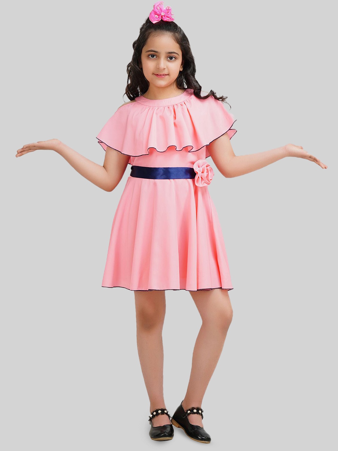 

BEING NAUGHTY Crepe Fit & Flare Dress, Pink