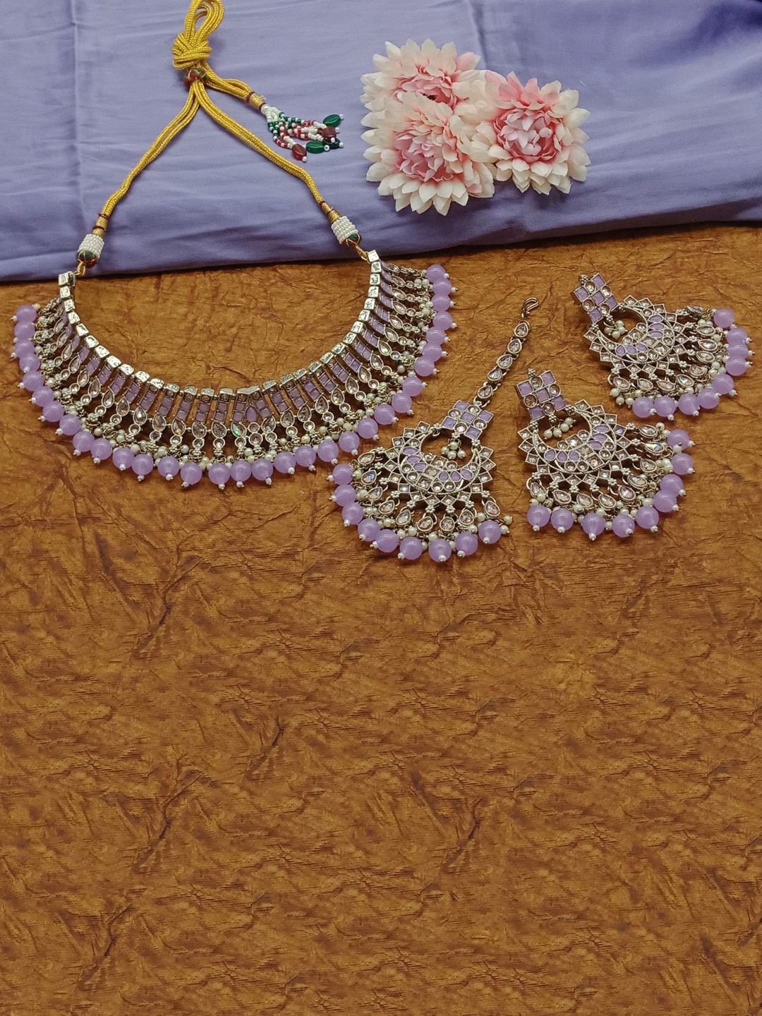 

PADMAWATI BANGLES PVT LDT Gold-Plated Jewellery Set