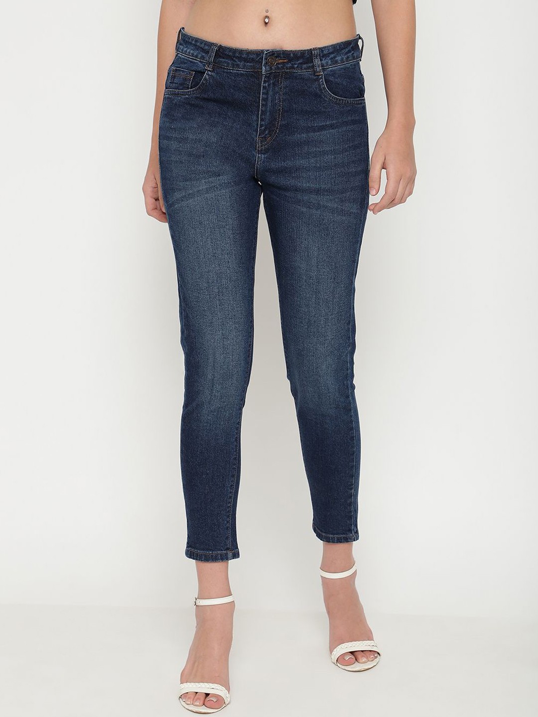 

Beatnik Women Lean Slim Fit High-Rise Light Fade Stretchable Jeans, Blue