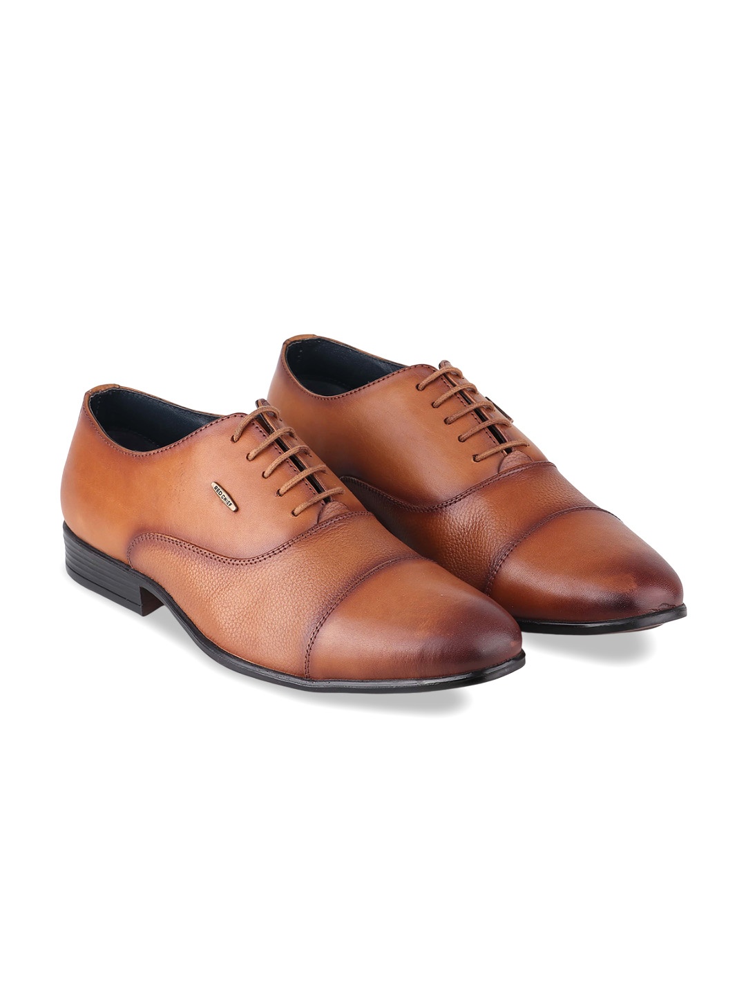 

Red Chief Men Textured Leather Formal Oxfords, Brown
