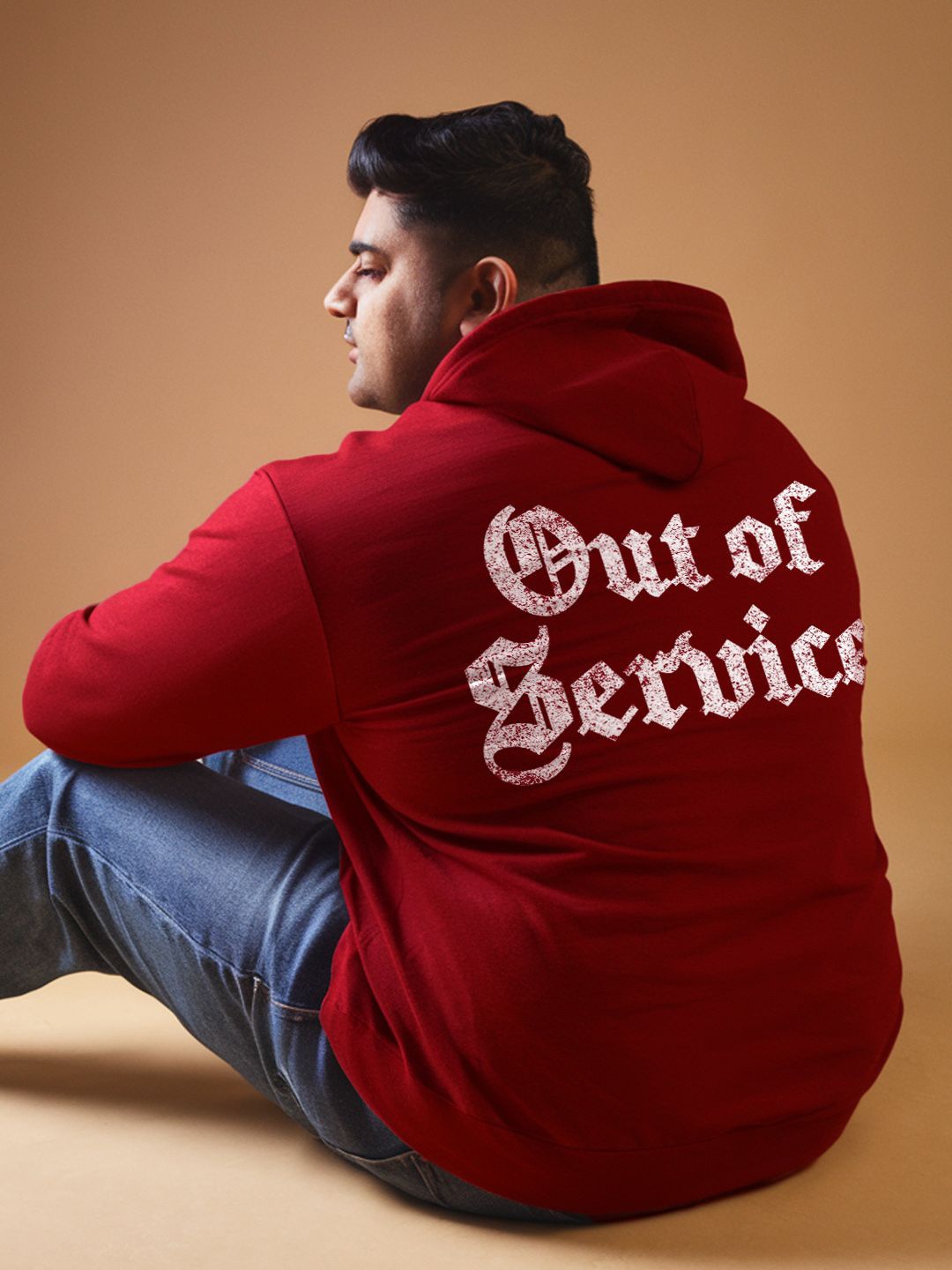 

FFLIRTYGO Men Printed Hooded Sweatshirt, Red