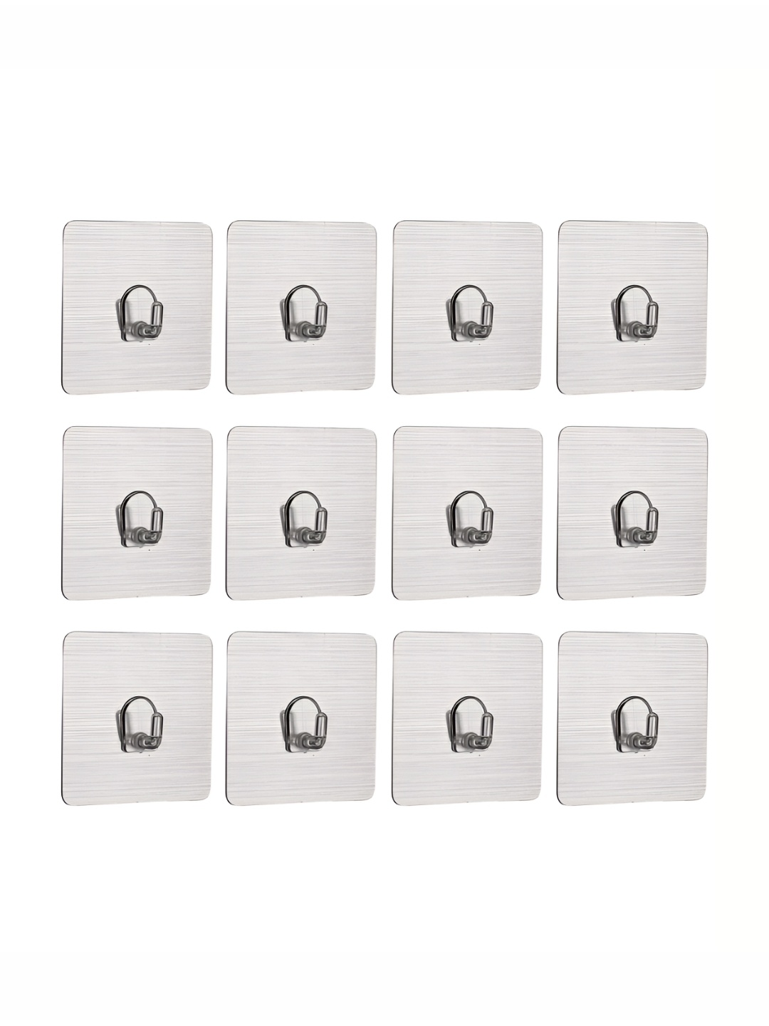 

HOKIPO Silver Toned 12 Pieces Wall Adhesive Hook, White