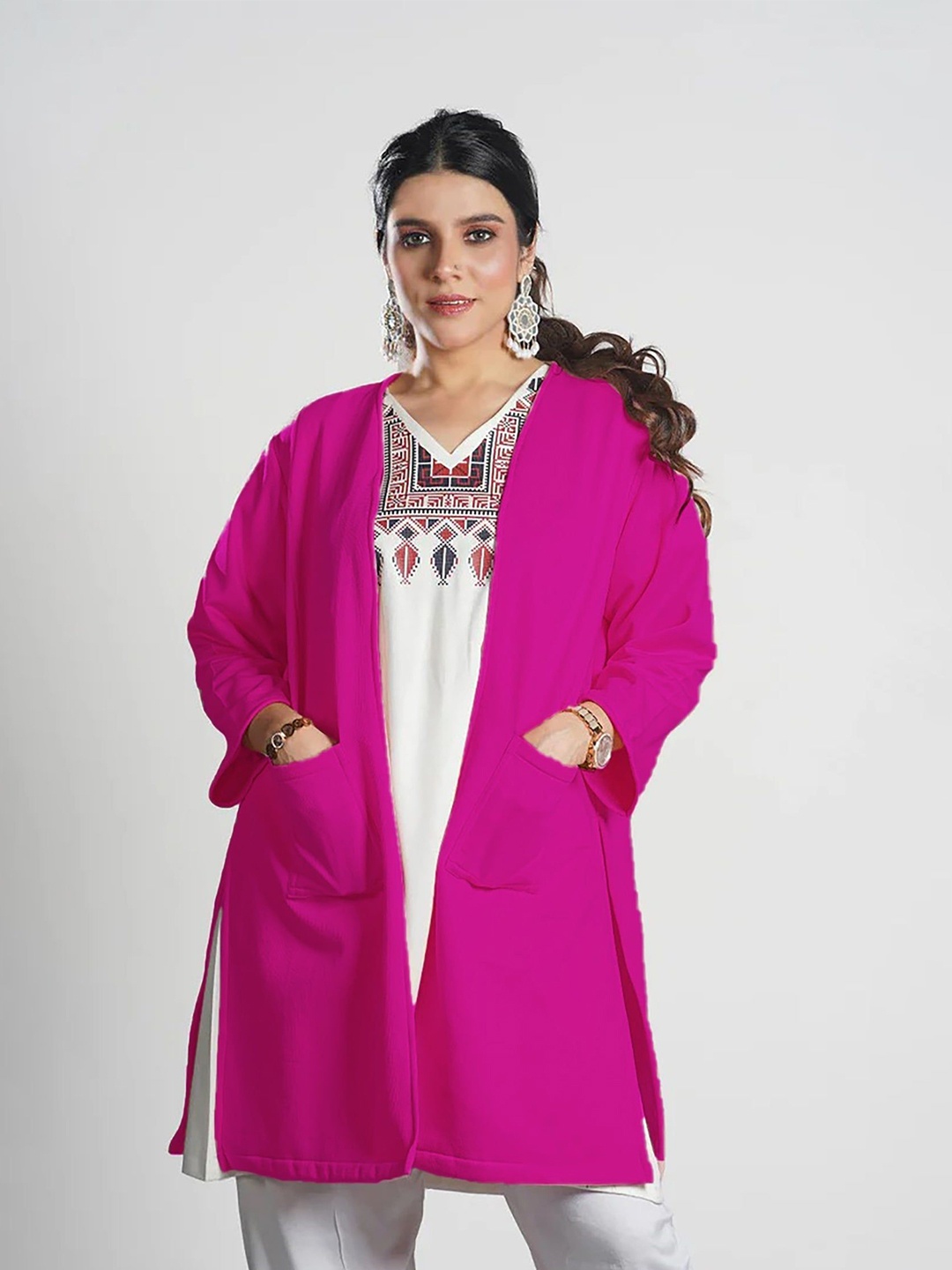 

LetsDressUp Women Longline Shrug, Magenta