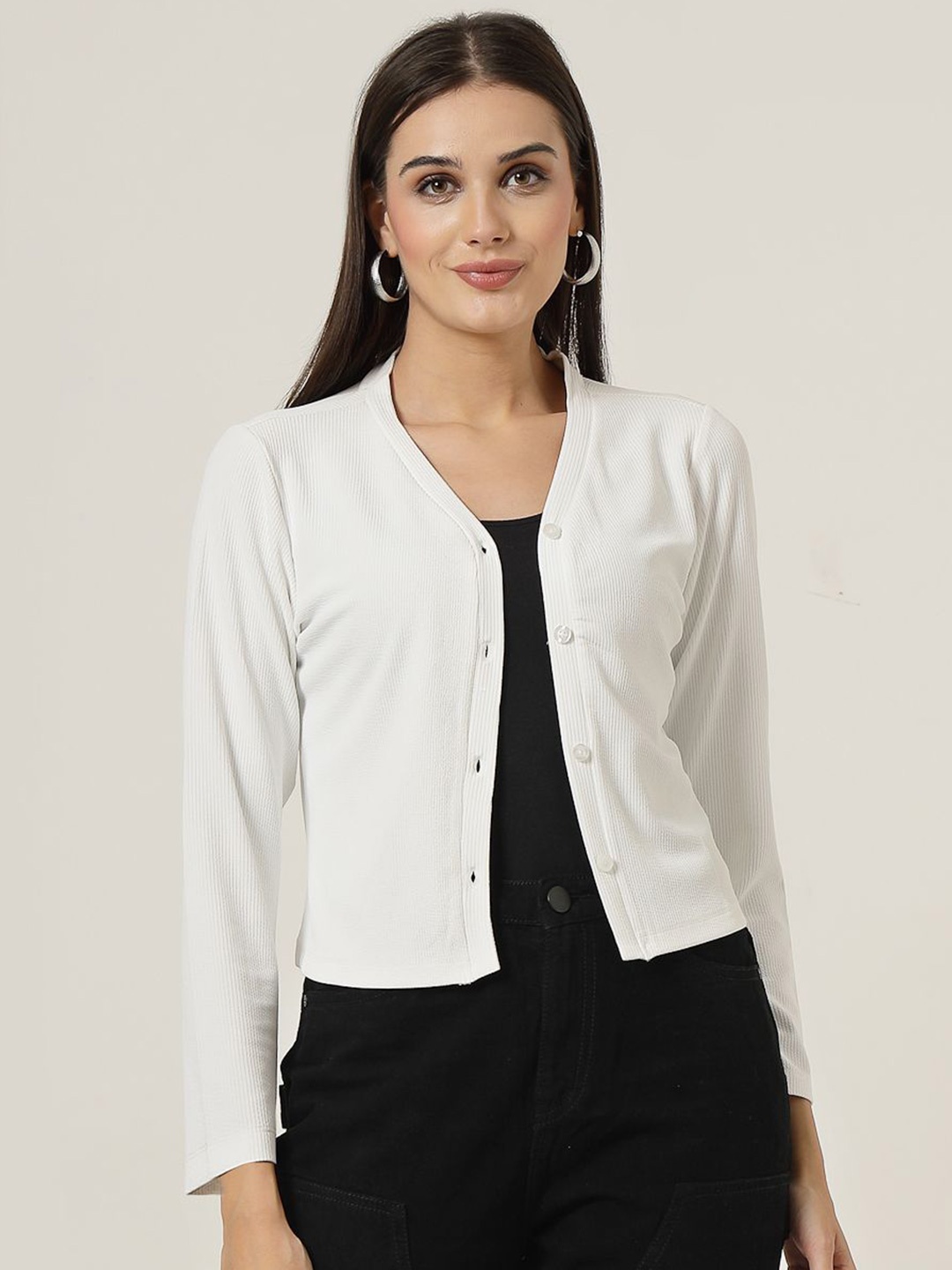 

Style Quotient Women Solid Shrug, White