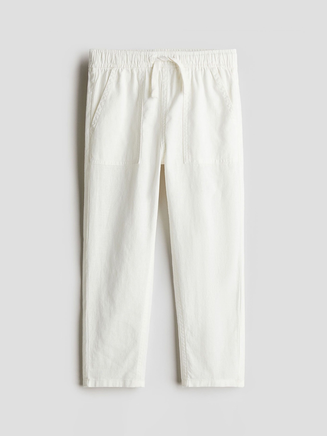

H&M Linen-Blend Joggers, White