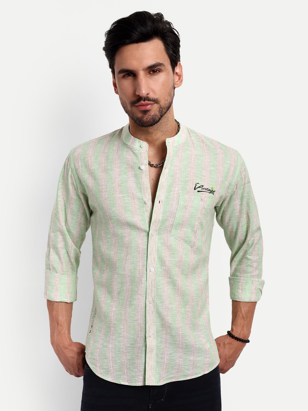 

Lewogle Men Opaque Casual Shirt, Green