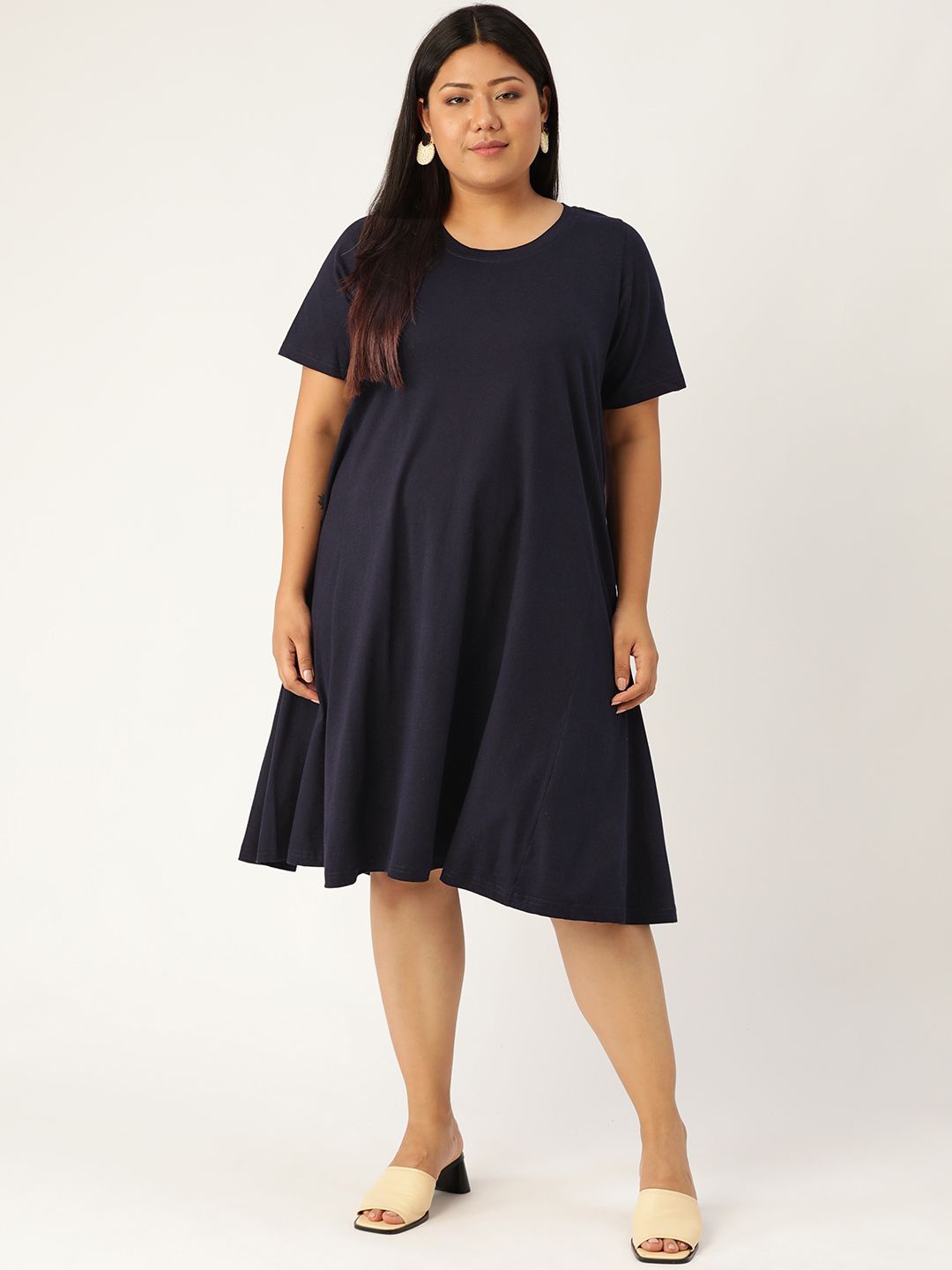 

theRebelinme A-Line Midi Dress, Navy blue