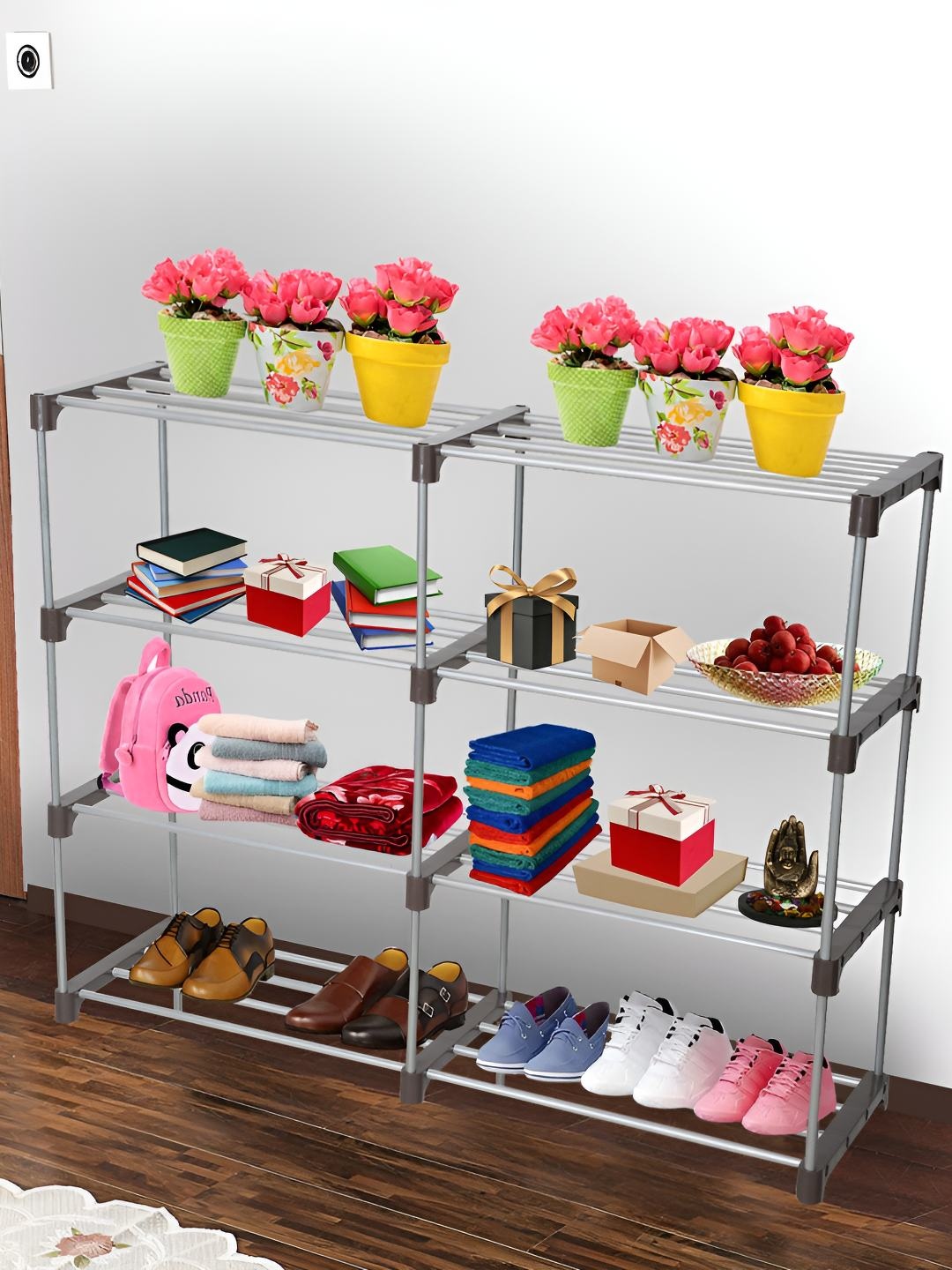 

Decent Hut Brown 8-Tier Rectangle Stainless Steel Shoe Rack