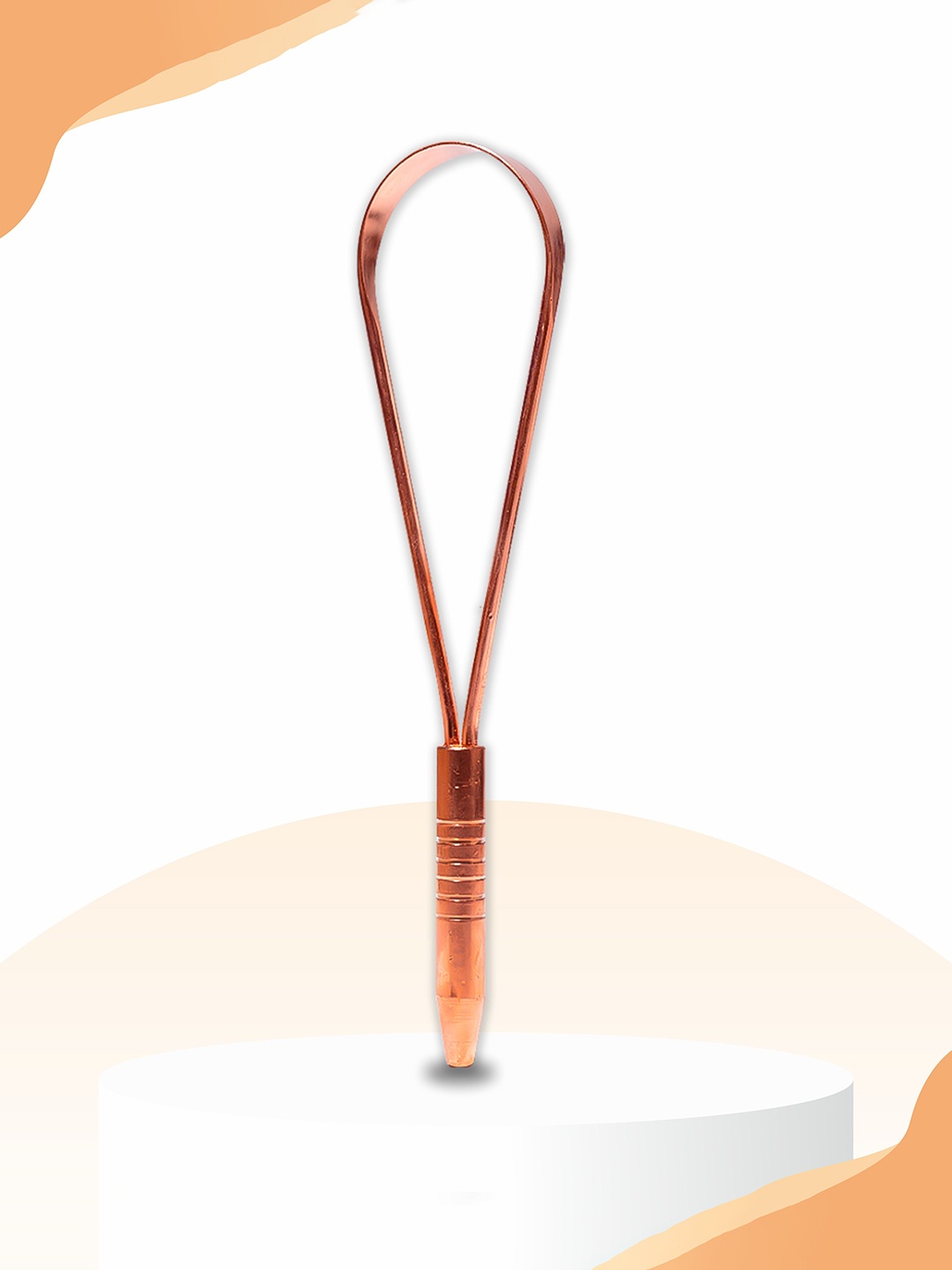 

Nurpi Copper Single Handle Tongue Cleaner For Oral Health Reduces Bad Breath, Silver