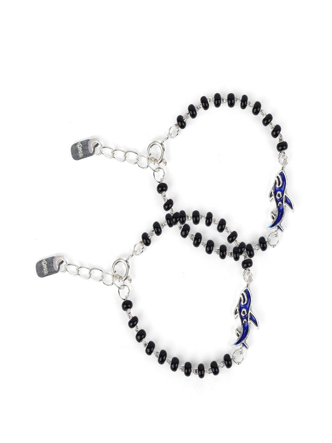 

Paavni Unisex Kids 2 Sterling Silver Handcrafted Silver-Plated Wraparound Bracelet