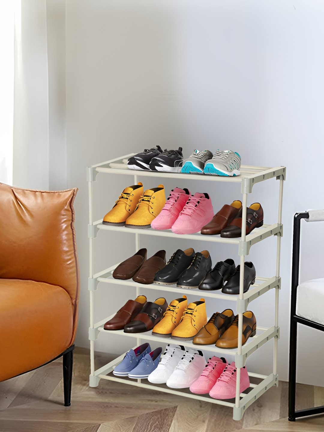 

Decent Hut Grey 5 Shelves Metal Shoe Rack