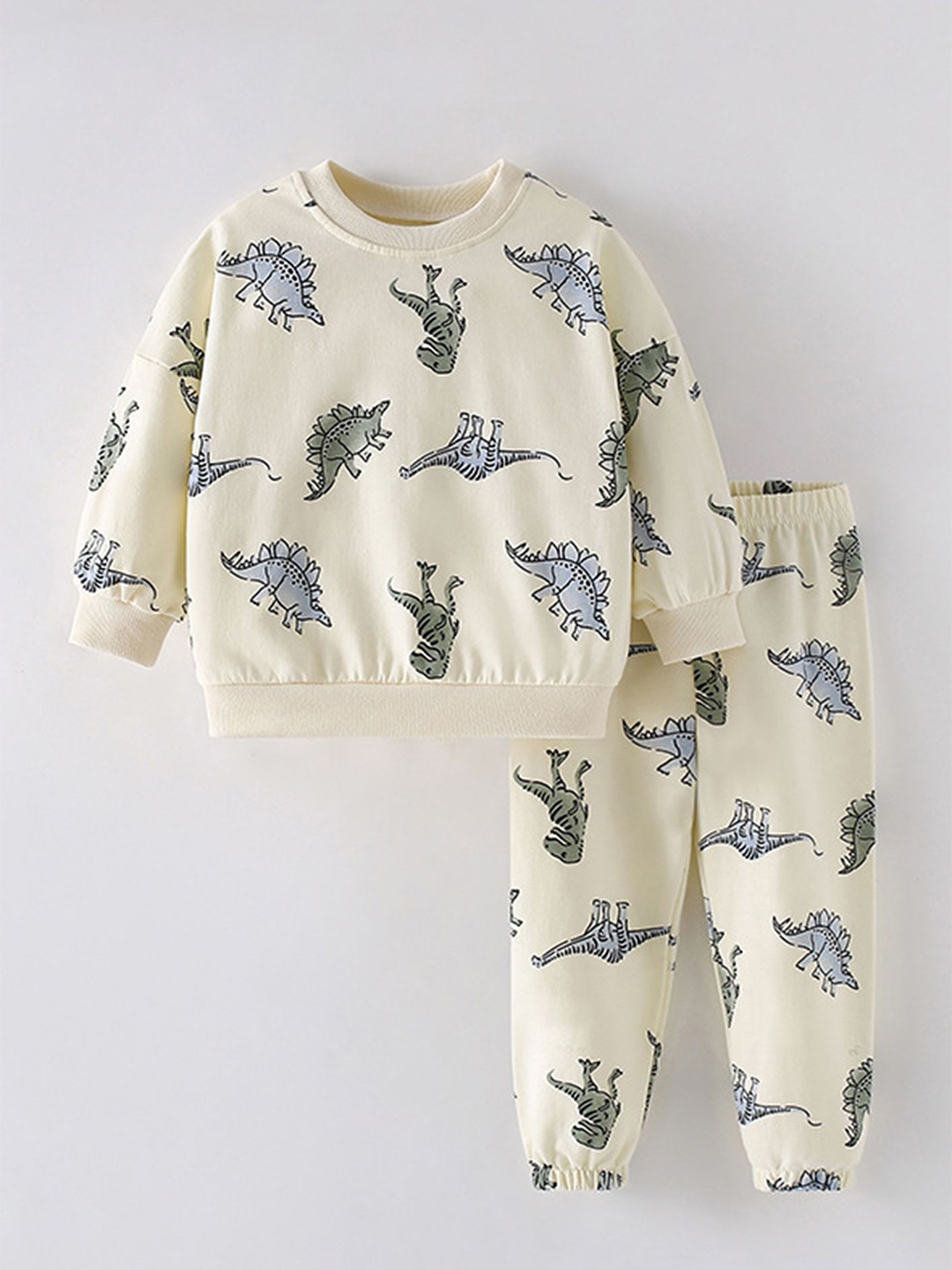 

LULU & SKY Girls Printed Night Suit, Beige