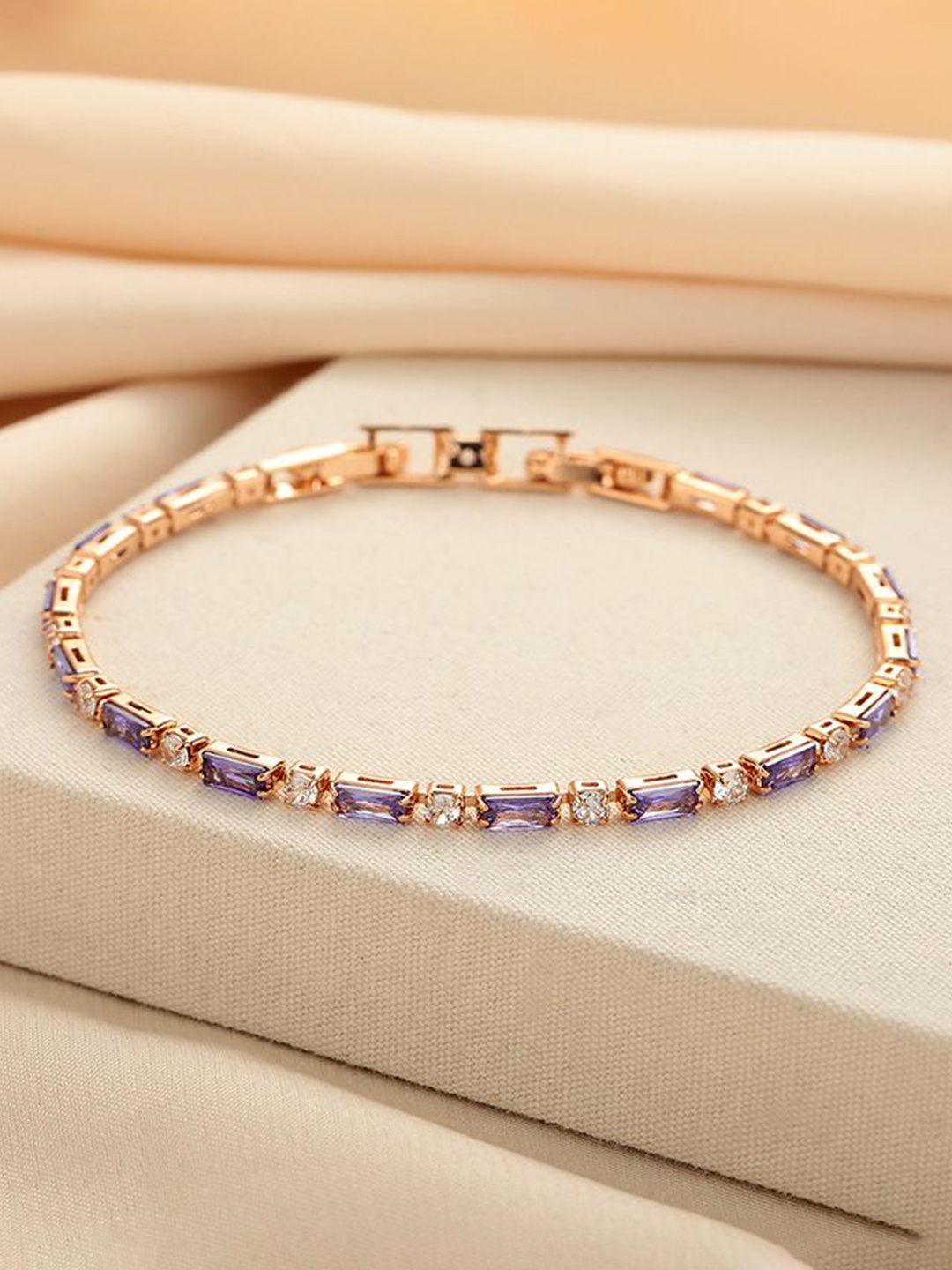 

Just Lil Things Gold-Plated Stone Studded Wraparound Bracelet