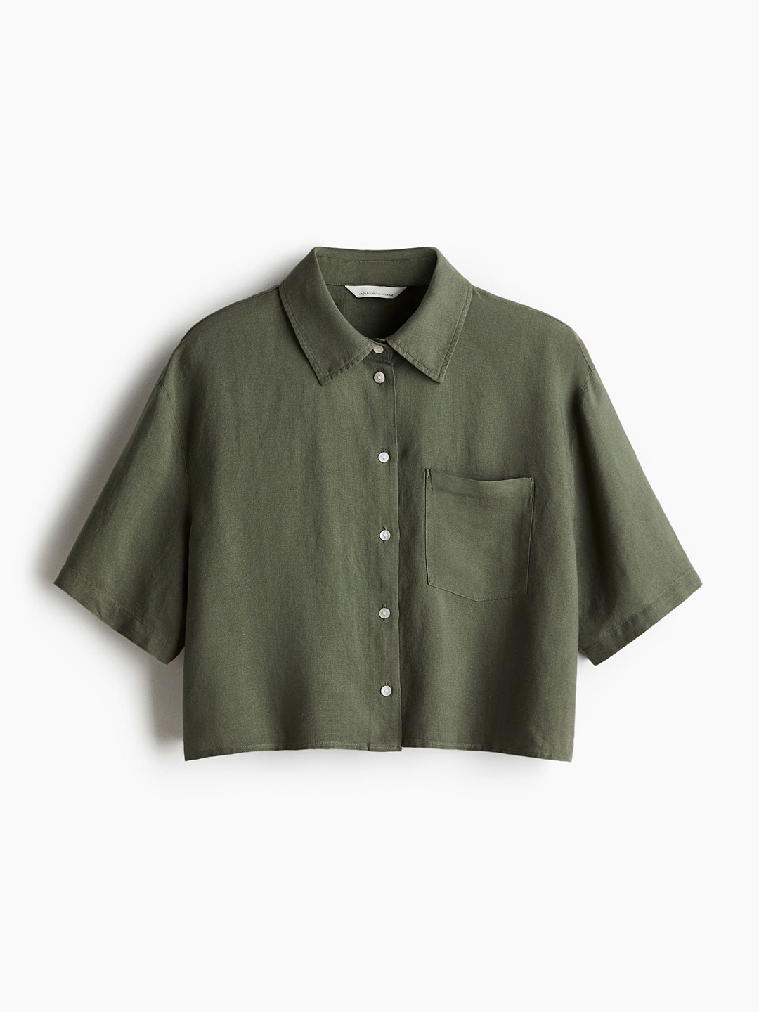 

H&M Linen-Blend Shirt, Green