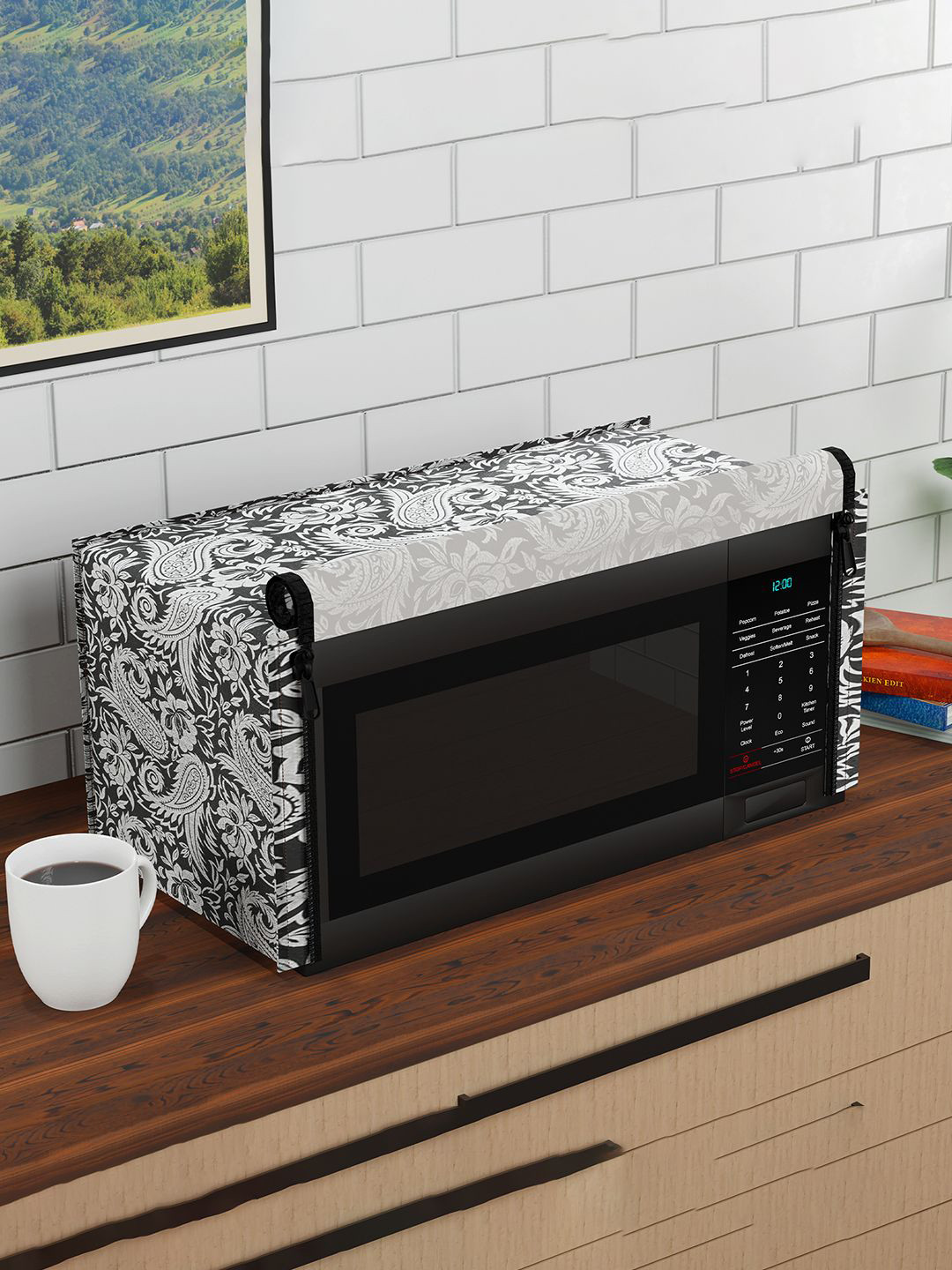 

Kuber Industries Black & White Printed Appliancecovers